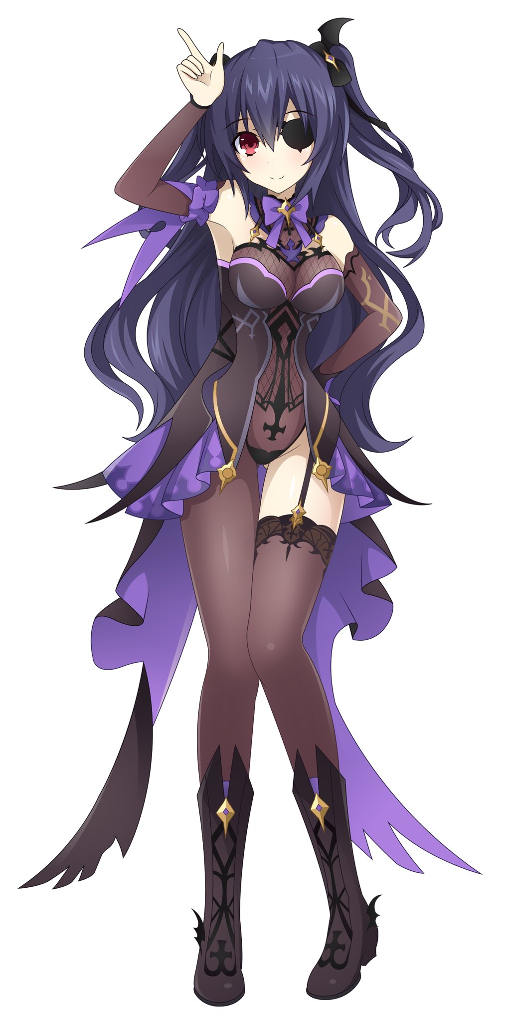 akane_rose, armpits, bare_shoulders, black_hair, bodysuit, boots, breasts, cleavage