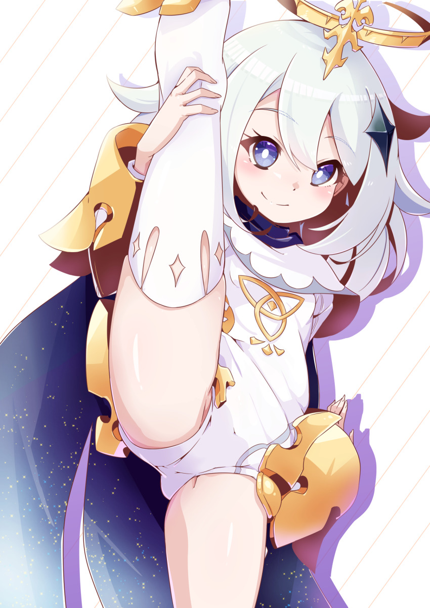 1girl, absurdres, blue_eyes, cape, dress, eyelashes, genshin_impact, hair_between_eyes