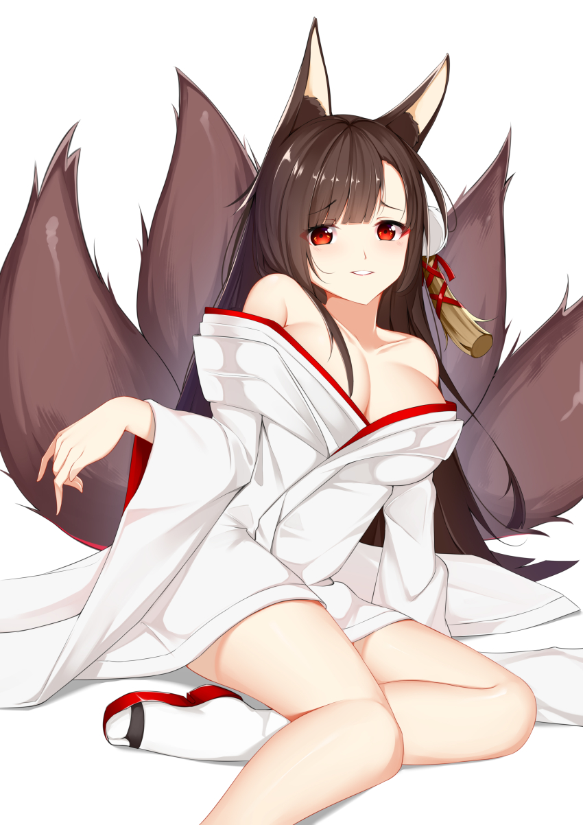 1girl, absurdres, akagi_(azur_lane), akagi_(deep_crimson_poppy)_(azur_lane), animal_ears, azur_lane, bad_id, bad_pixiv_id