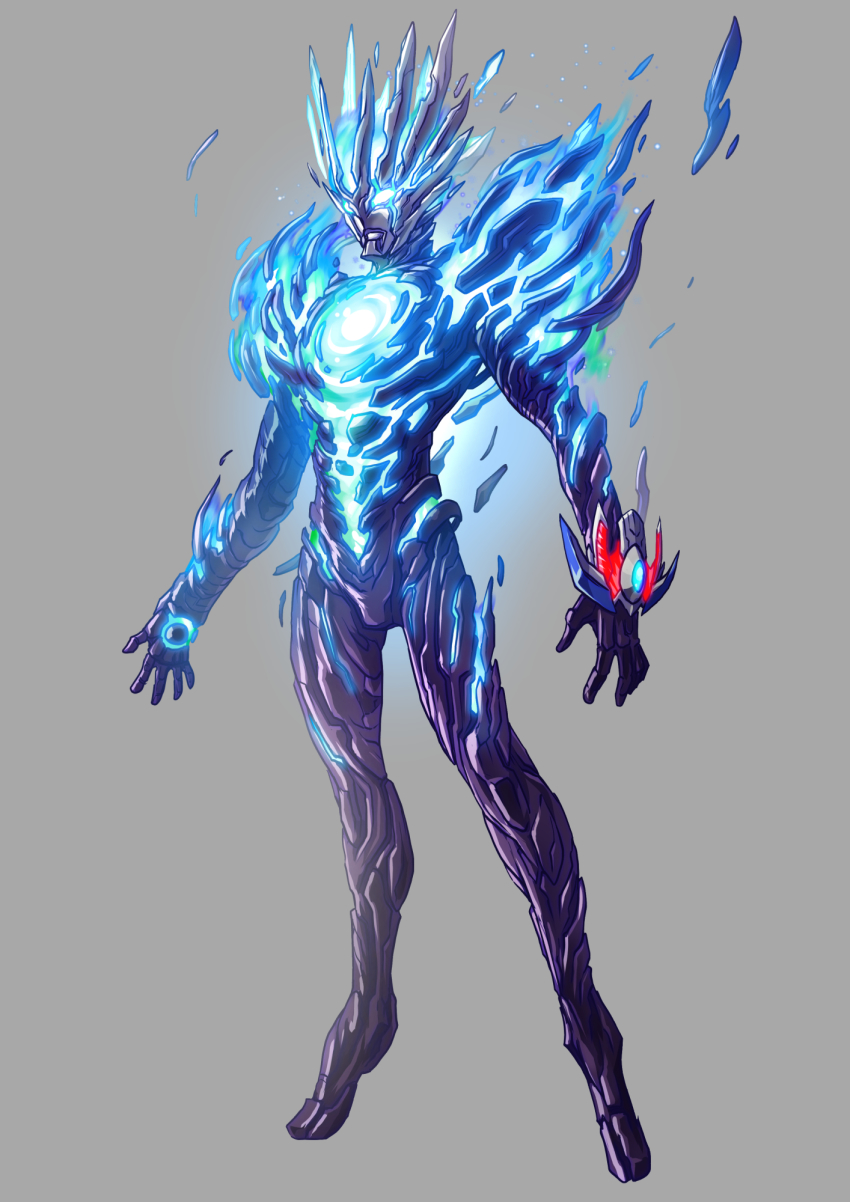 1boy, full_body, grey_background, highres, kuroda_asaki, ultra_galaxy_(series), ultra_series, ultraman_saga, ultraman_saga_(movie)