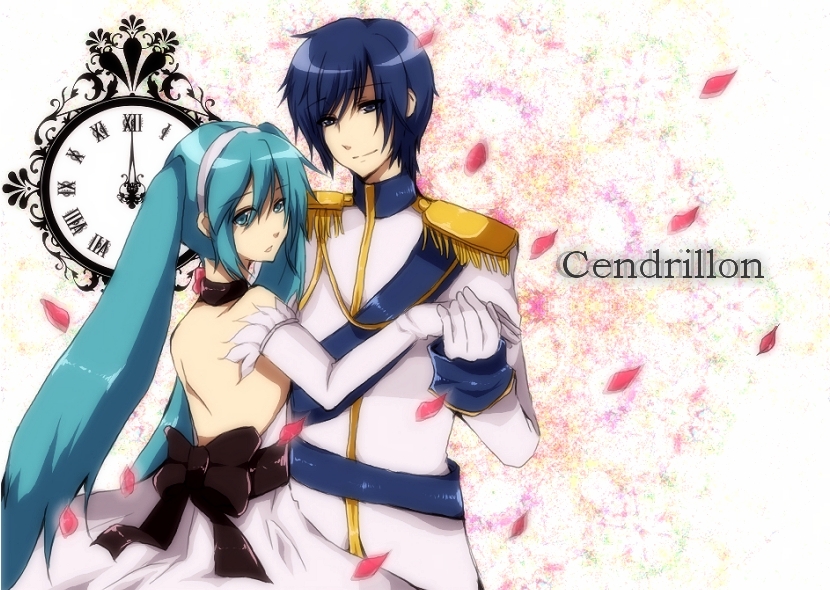 1boy, 1girl, aqua_eyes, aqua_hair, blue_eyes, blue_hair, cendrillon_(vocaloid), clock