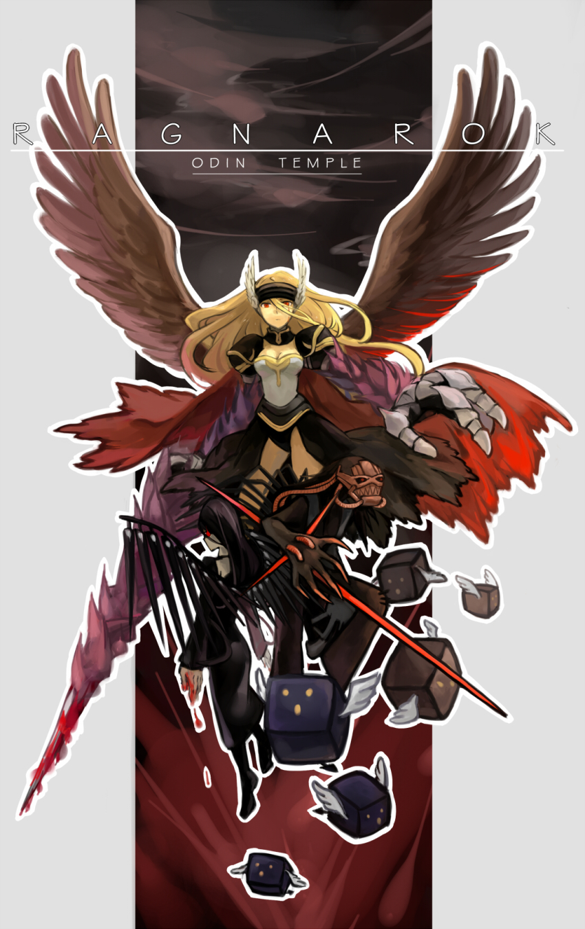 1other, 2girls, angel, angel_wings, backless_dress, backless_outfit, bad_id, bad_pixiv_id