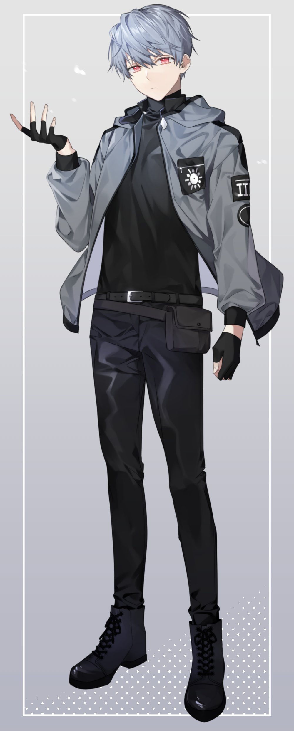 1boy, absurdres, ankle_boots, bad_id, bad_twitter_id, belt, belt_buckle, black_belt