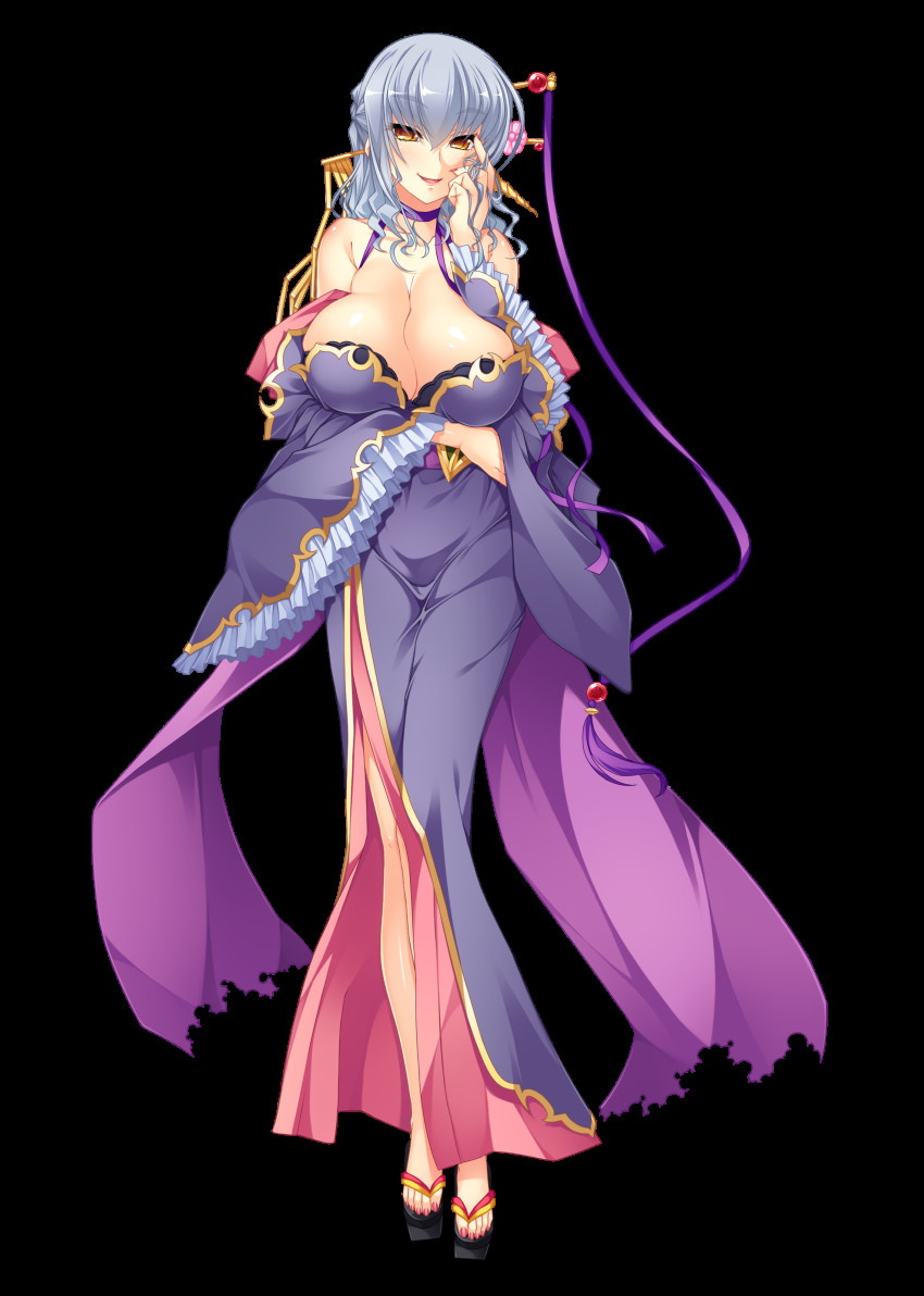 1girl, absurdres, bare_shoulders, blue_hair, breasts, cleavage, collarbone, detached_sleeves