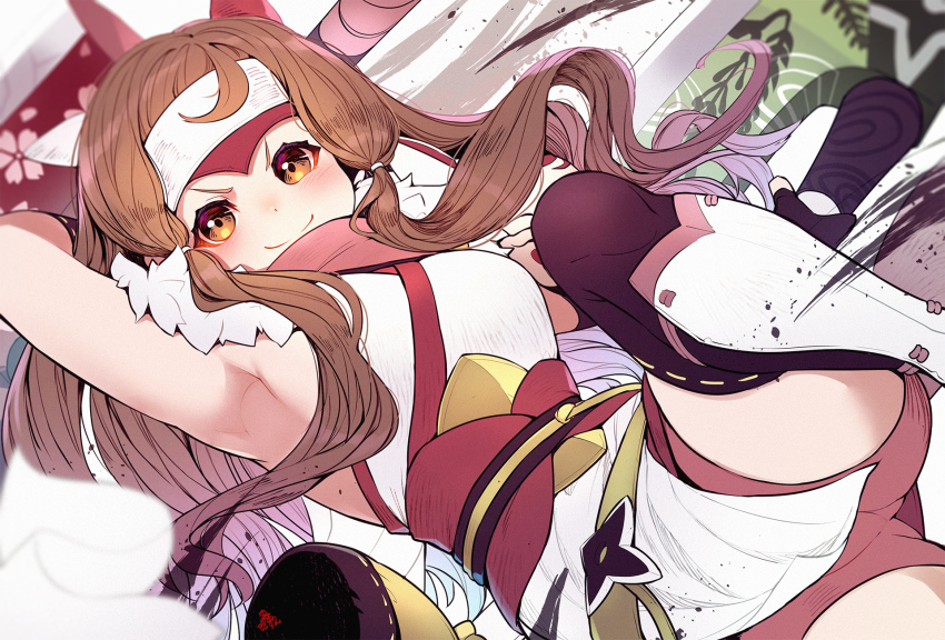 1girl, alternate_costume, brown_eyes, brown_hair, fire_emblem, fire_emblem_fates, fire_emblem_heroes, hana_(fire_emblem)