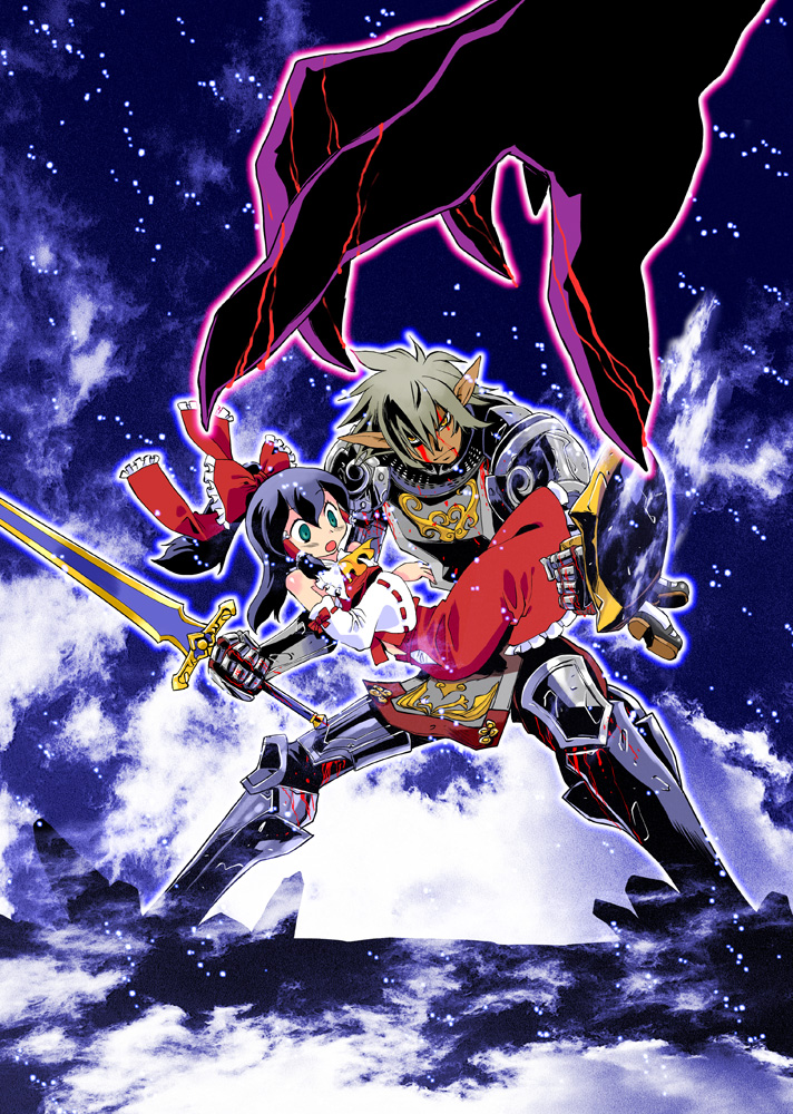 00s, 1boy, 1girl, buront, couple, crossover, elf, elvaan