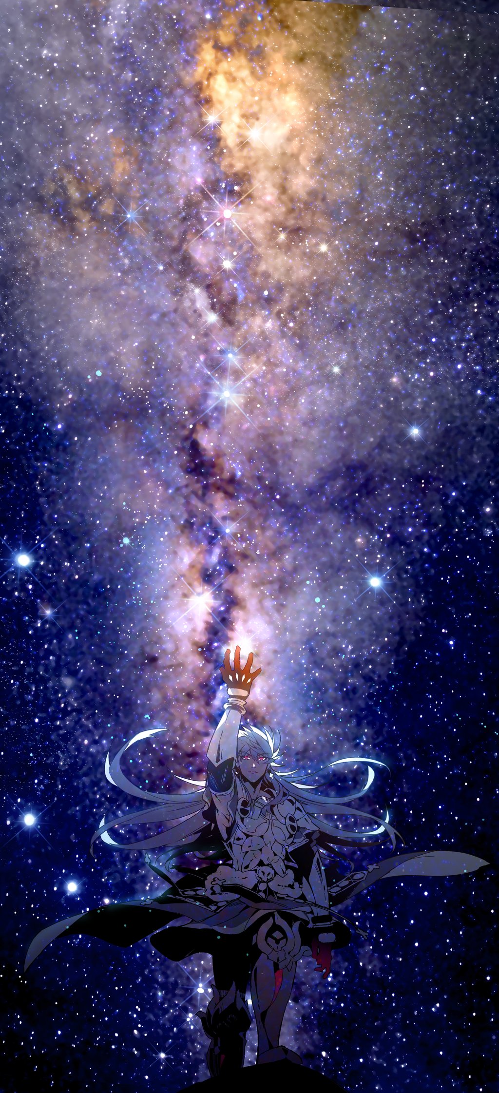 1boy, armor, black_gloves, blue_hair, breastplate, dark-skinned_male, dark_blue_hair, dark_skin