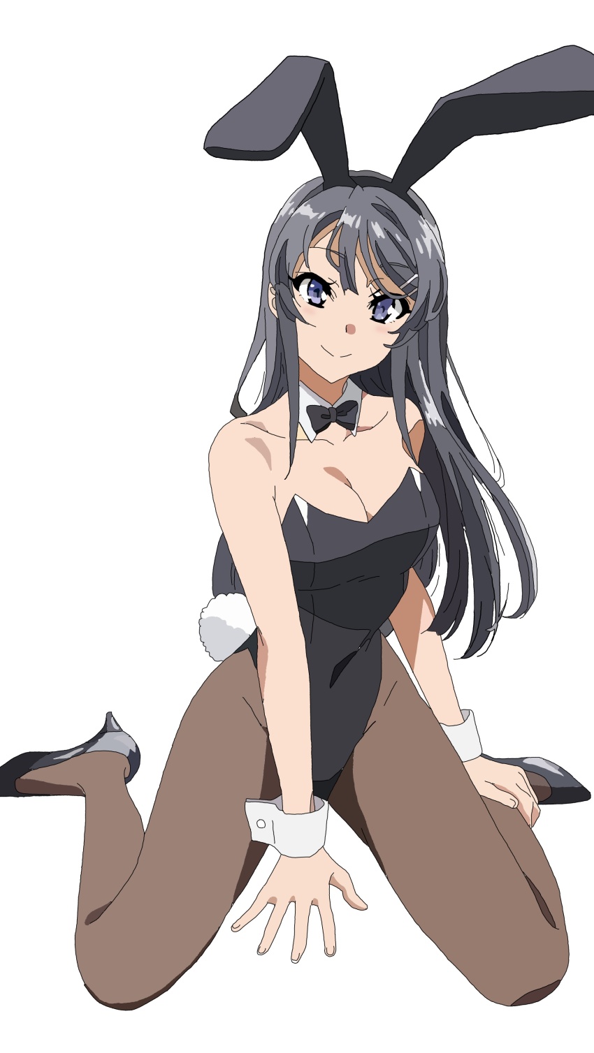 1girl, absurdres, animal_ears, black_leotard, black_neckwear, bow, bowtie, rabbit_ears