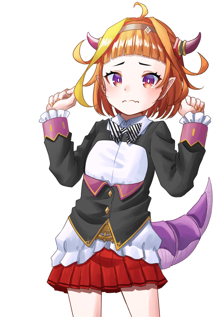 1girl, aboreen, aged_down, ahoge, blonde_hair, blunt_bangs, bow, bowtie