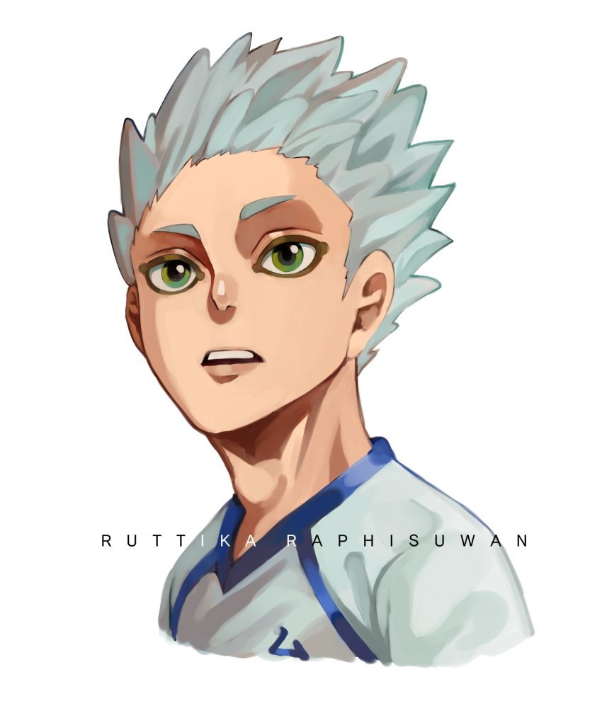 1boy, adam's_apple, green_eyes, haikyuu!!, highres, hoshiumi_kourai, jersey, open_mouth