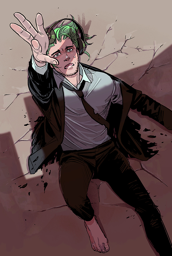 1boy, 2bro., bad_id, bad_pixiv_id, barefoot, crack, cracked_floor, facial_hair