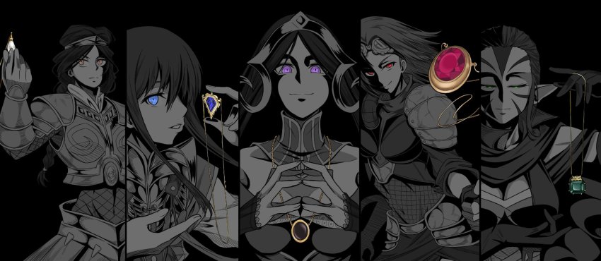 armor, black_background, blue_eyes, braid, braided_ponytail, breastplate, breasts, cape