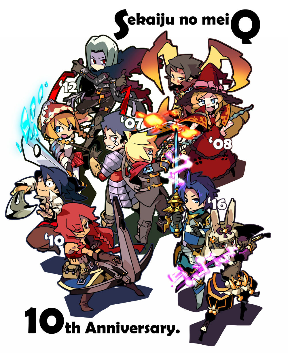 5boys, 5girls, :d, ;), alchemist_(sekaiju), alchemist_3_(sekaiju), anniversary, ballista_(sekaiju)