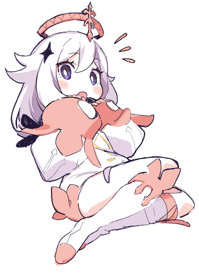 1girl, blue_eyes, blush, boots, dress, full_body, genshin_impact, hair_ornament