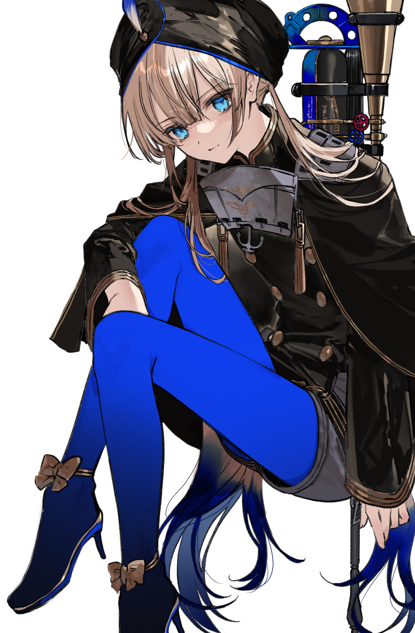 1boy, absurdres, blonde_hair, blue_eyes, blue_hair, cape, captain_nemo_(fate), captain_nemo_(third_ascension)_(fate)