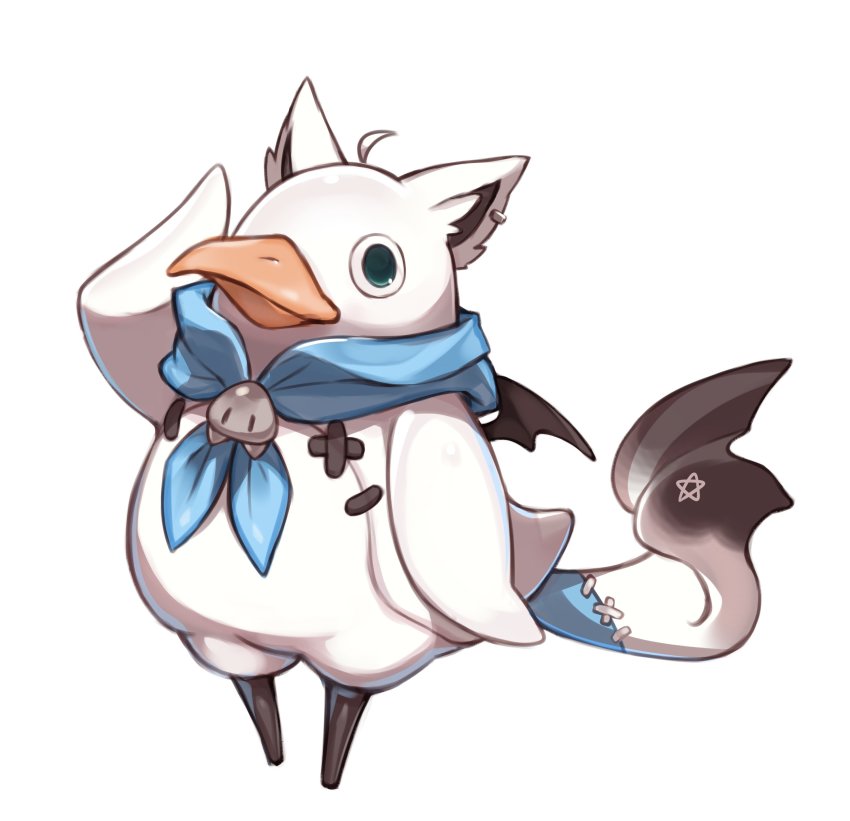 1other, absurdres, ahoge, animal_ears, blue_neckerchief, commentary_request, cosplay, demon_wings