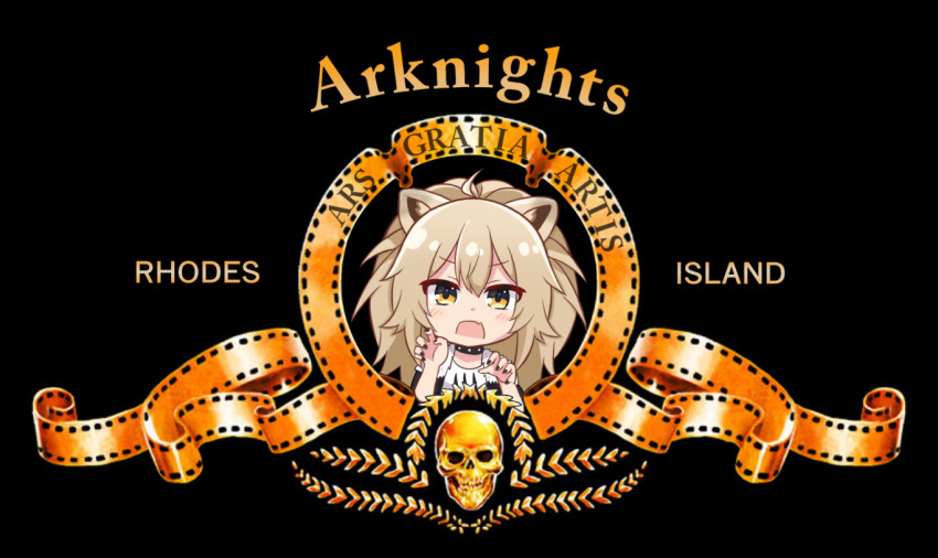 1girl, ahoge, animal_ears, arknights, black_background, black_choker, black_nails, blush