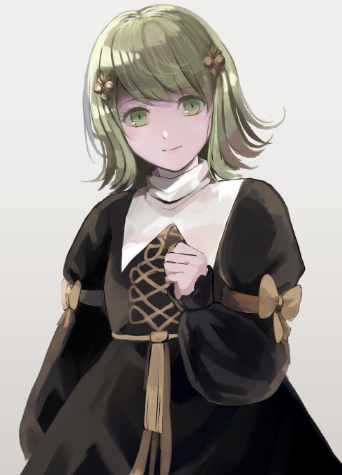 1girl, alternate_hairstyle, bow, dress, fire_emblem, fire_emblem:_three_houses, flayn_(fire_emblem), garreg_mach_monastery_uniform