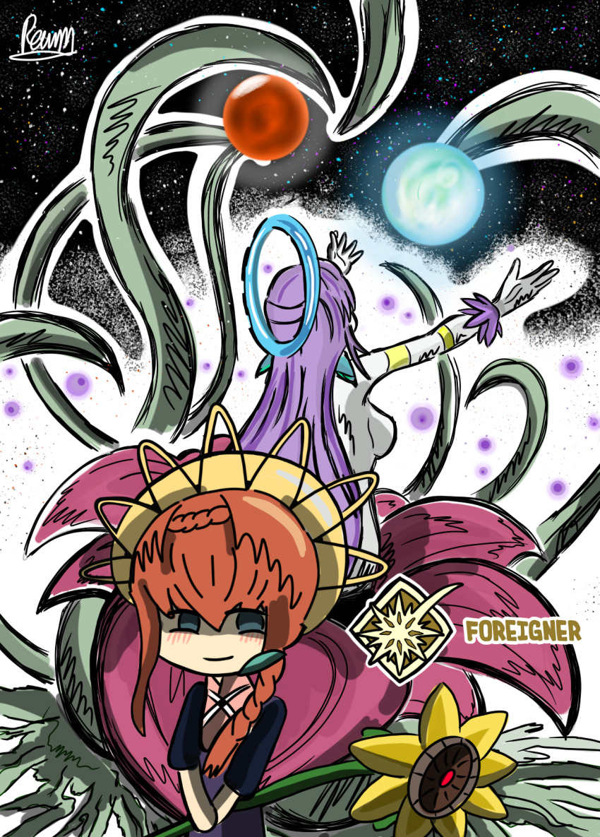 bad_id, bad_pixiv_id, cthulhu_mythos, earth_(planet), fate/grand_order, fate_(series), flower, highres