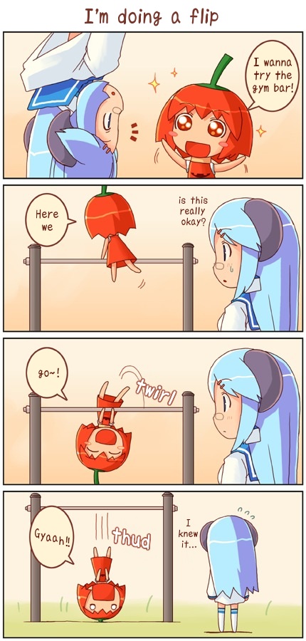 4koma, blue_hair, chili_pepper, comic, habanero-tan, habanero_pepper, milk-san, shigatake