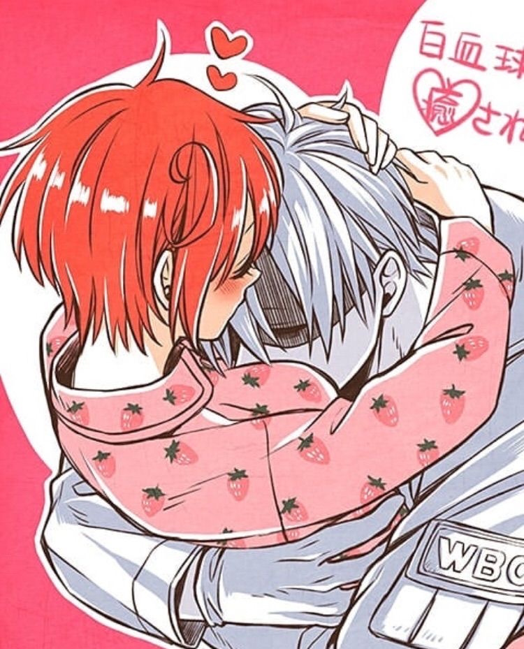 ae-3803, ahoge, antenna_hair, cells_at_work, couple, hataraku_saibou, red_hair, u-1146, white_hair