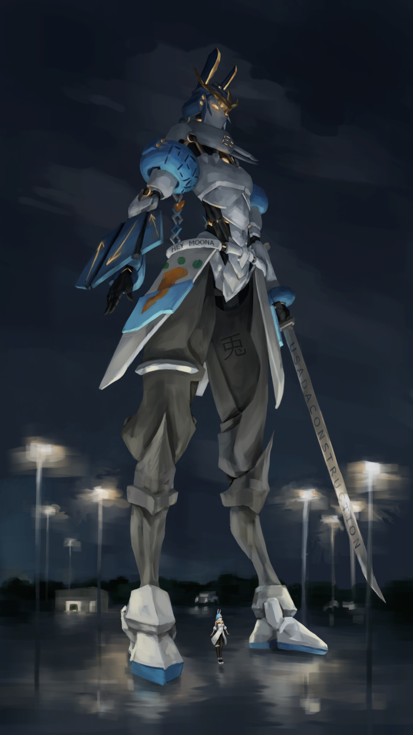 1girl, absurdres, animal_ears, black_pantyhose, blue_hair, carrot_print, cloud, cloudy_sky