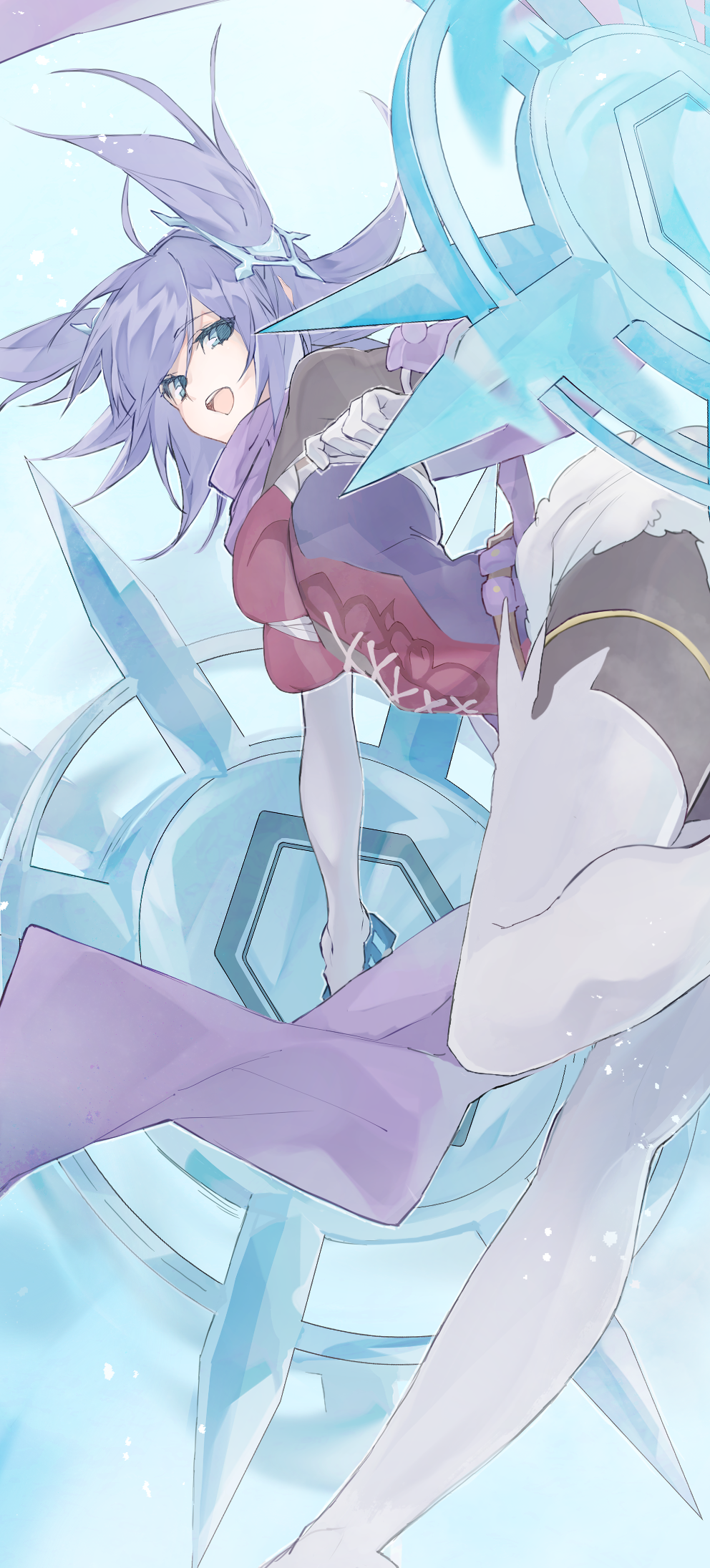 dance_princess_of_the_ice_barrier, duel_monster, highres, solo, tagme, thigh_strap, thighhighs, tsumayouji_(dekosoko)