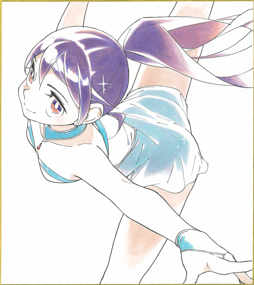 1girl, absurdres, blush, feet_out_of_frame, figure_skating, figure_skating_dress, highres, hikami_no_crown