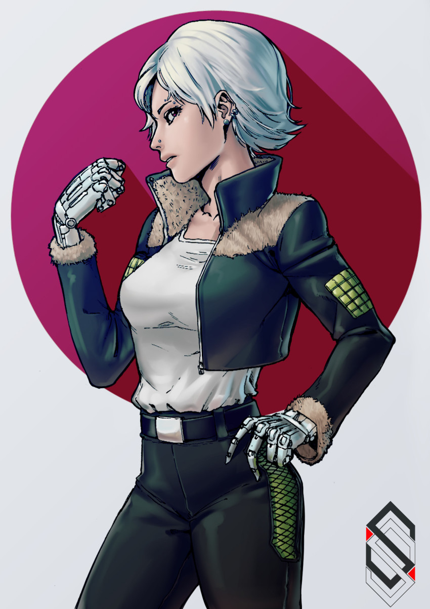 1girl, highres, original, prosthesis, prosthetic_arm, suteja