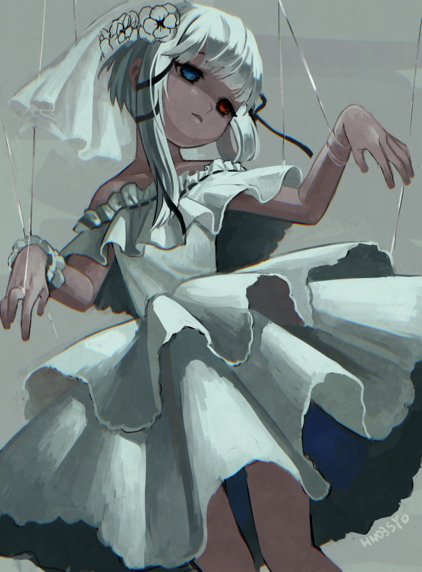 compass, 1girl, bad_id, bad_pixiv_id, blue_eyes, blue_hair, coquelicot_blanche, dress