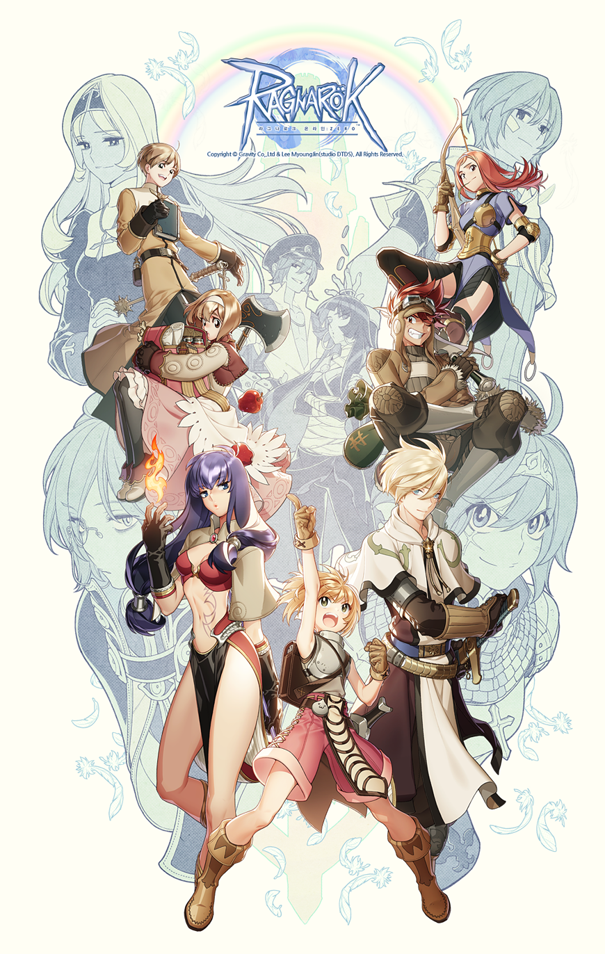 6+boys, 6+girls, acolyte_(ragnarok_online), apple_on_head, archer_(ragnarok_online), armor, assassin_(ragnarok_online), axe