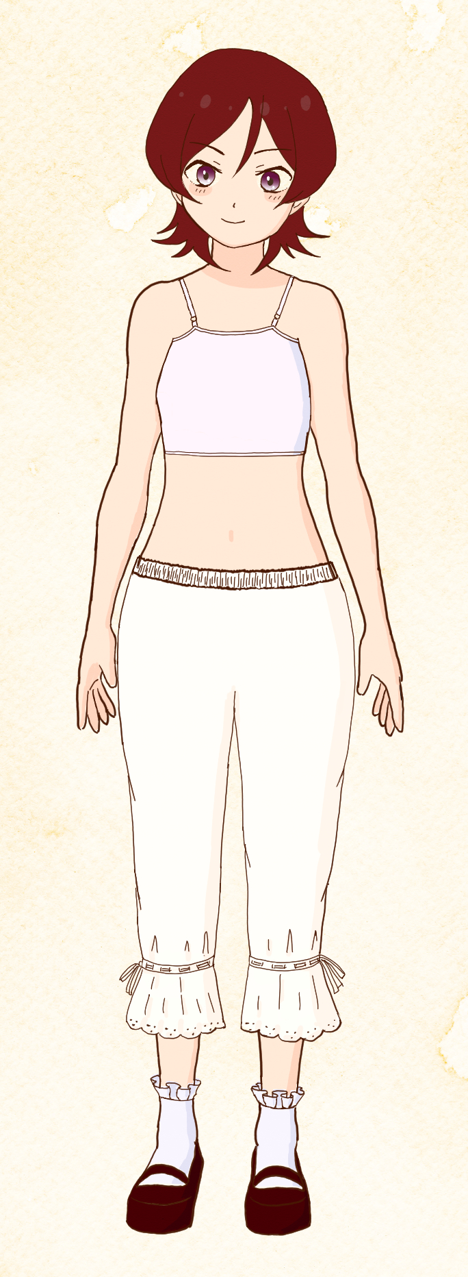 1girl, aikatsu!_(series), aikatsu_stars!, ashida_yuuri, blush, breasts, brown_eyes, brown_footwear