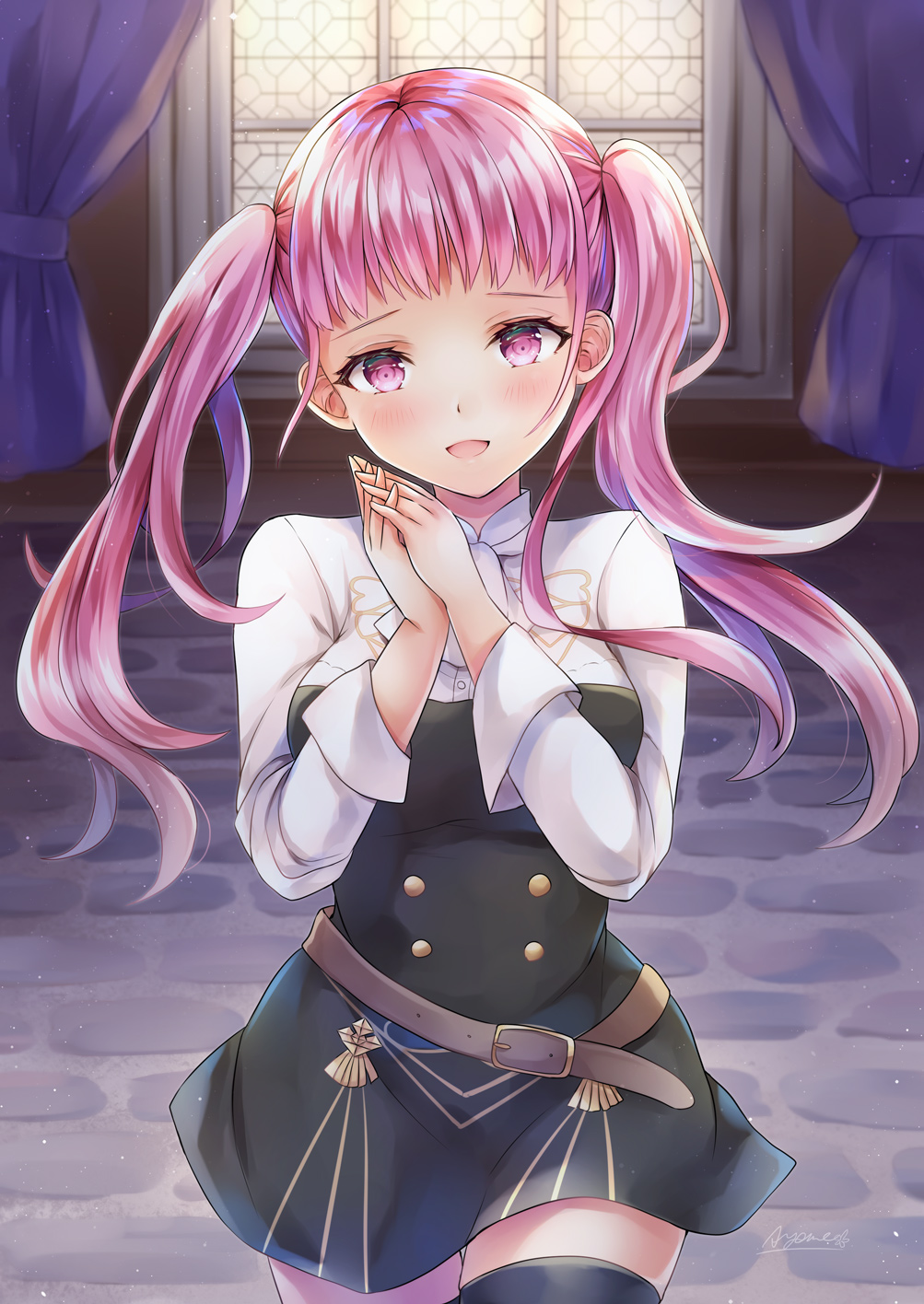 1girl, ayame_(norie11), belt, blush, female_focus, fire_emblem, fire_emblem:_three_houses, garreg_mach_monastery_uniform