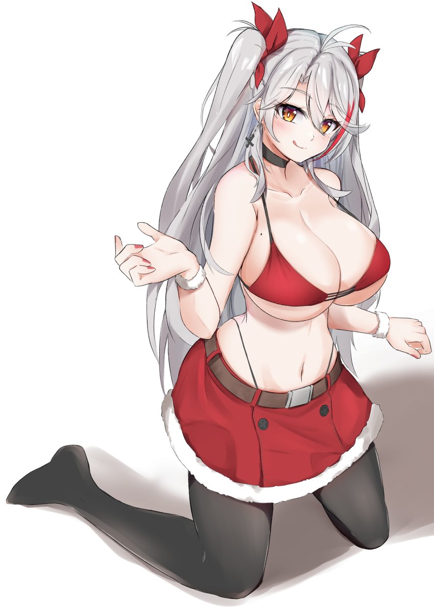 1girl, absurdres, azur_lane, belt, bikini, black_choker, black_pantyhose, breasts