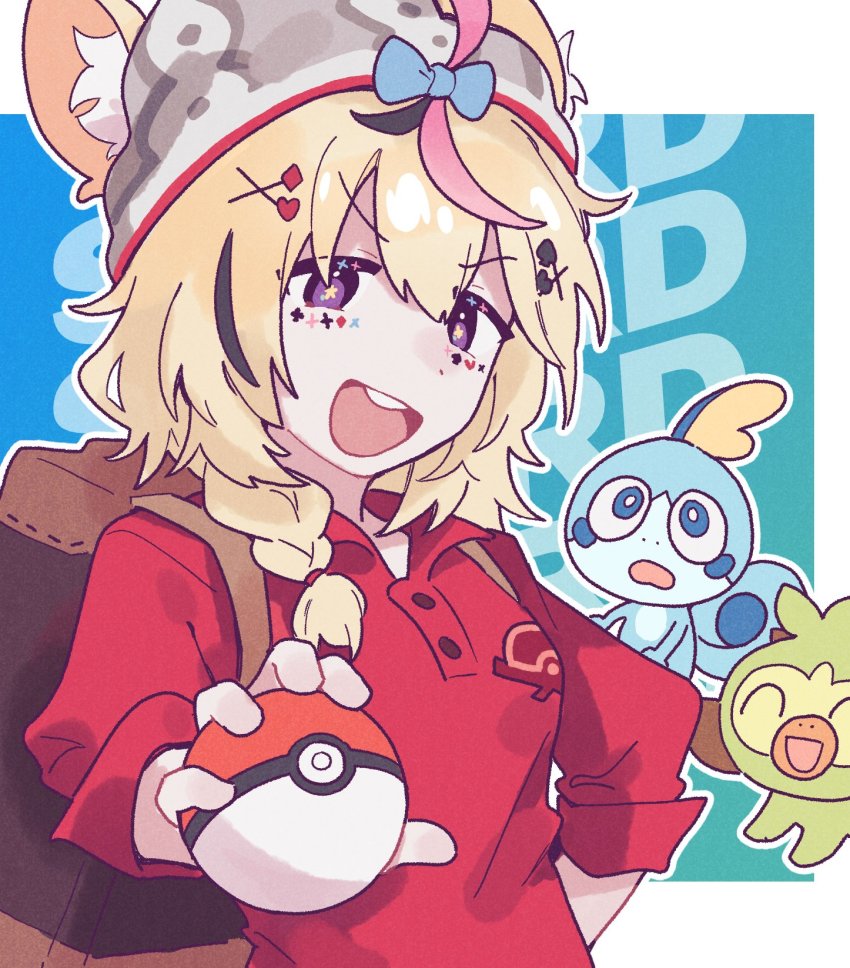 1girl, adan_imas, animal_ears, blonde_hair, braid, cosplay, fox_ears, gen_8_pokemon