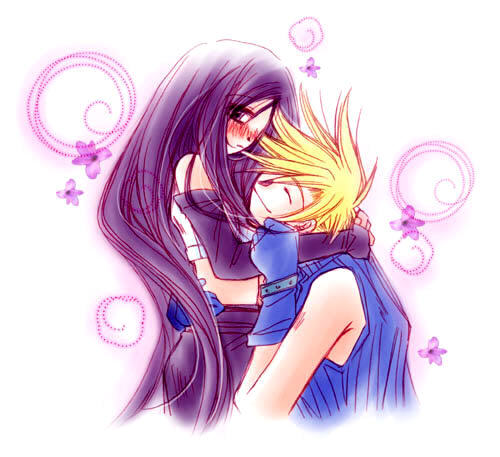 1990s_(style), blush, classica, cloud_strife, final_fantasy, final_fantasy_vii, hug, lowres