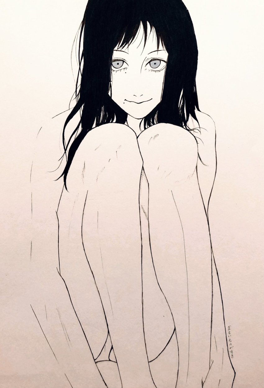 1girl, ass, black_hair, chainsaw_man, eyelashes, highres, long_hair, looking_at_viewer