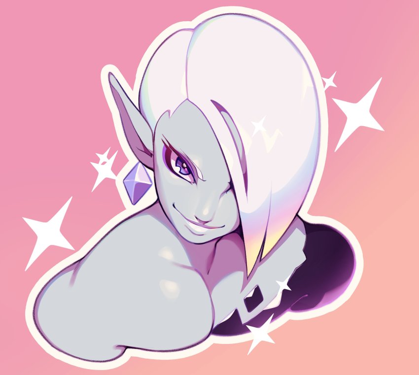 1boy, absurdres, androgynous, combos_&amp;_doodles, commentary, cropped_shoulders, crystal_earrings, earrings