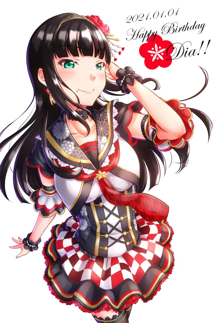 1girl, absurdres, aqua_eyes, artist_name, artist_request, black_corset, black_detached_collar, black_hair