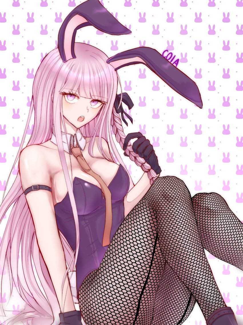 1girl, :o, alternate_costume, animal_ears, animal_print, artist_name, ass, bare_shoulders