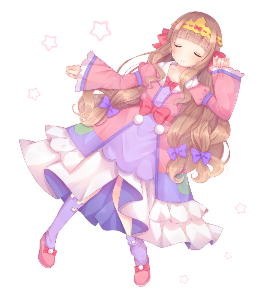 1girl, animal_ear_legwear, aurora_sya_lis_kaymin, aurora_sya_lis_kaymin_(cosplay), bear_band_legwear, blush, bow, brown_hair