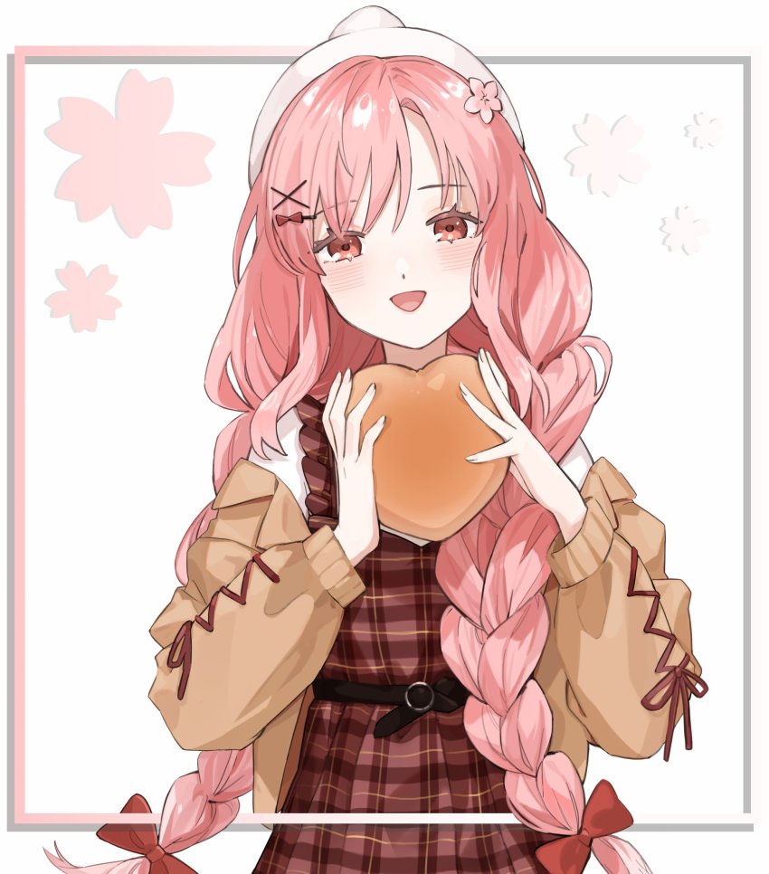 1girl, belt, black_belt, bow, braid, commentary, commission, dress