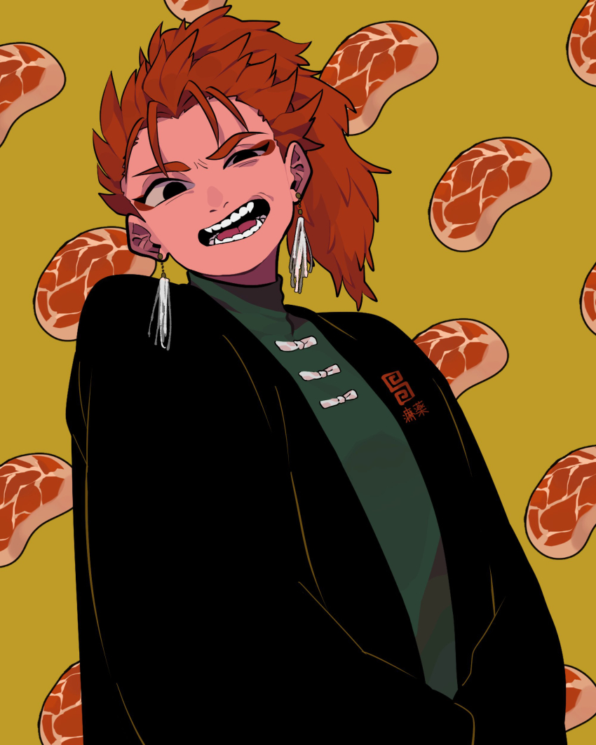 1boy, absurdres, bad_id, bad_pixiv_id, chinese_clothes, ear_piercing, eyeshadow, fate/extra