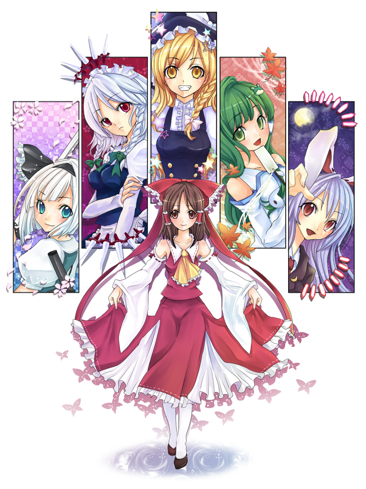 5girls, animal_ears, bad_id, bad_pixiv_id, blazer, blonde_hair, blue_eyes, bow