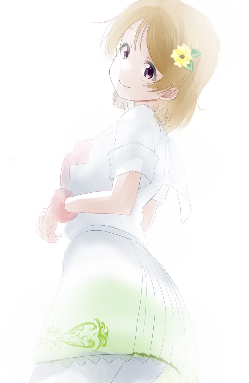 1girl, a_song_for_you!_you?_you!, arm_scrunchie, artist_name, artist_request, belt, blush, breasts