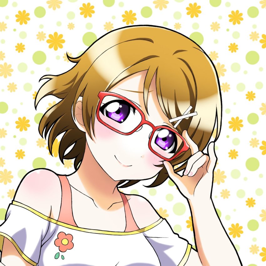 1girl, artist_name, artist_request, bare_shoulders, blush, breasts, brown_hair, collarbone