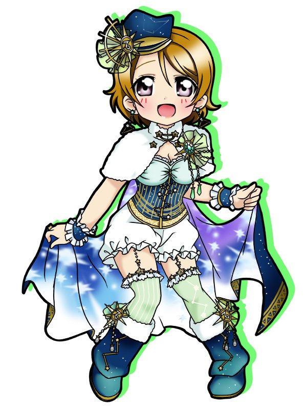 1girl, aqua_legwear, artist_name, artist_request, blue_boots, blue_cape, blue_dress, blue_hat