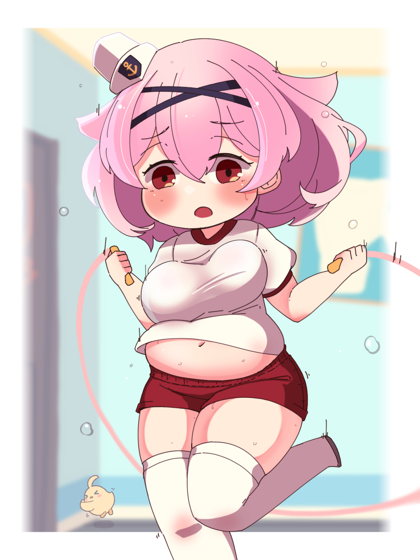 1girl, ahoge, aylwin_(azur_lane), azur_lane, belly, bird, blouse, blurry