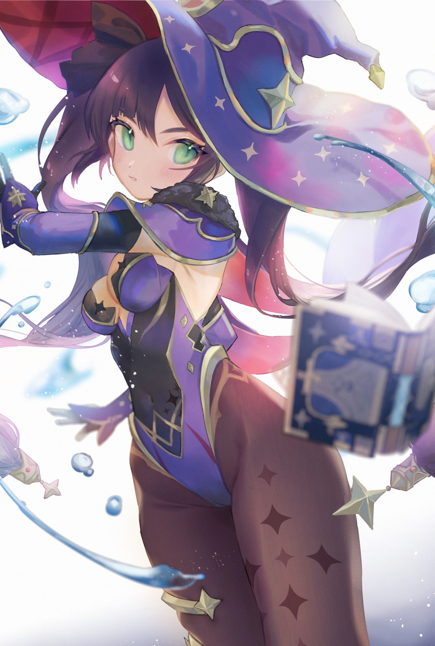 1girl, absurdres, alternate_eye_color, black_hair, black_ribbon, blurry, blurry_foreground, blush