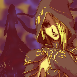 asato_(artist), blonde_hair, ellen_(folkssoul), folkssoul, hood, long_hair, lowres